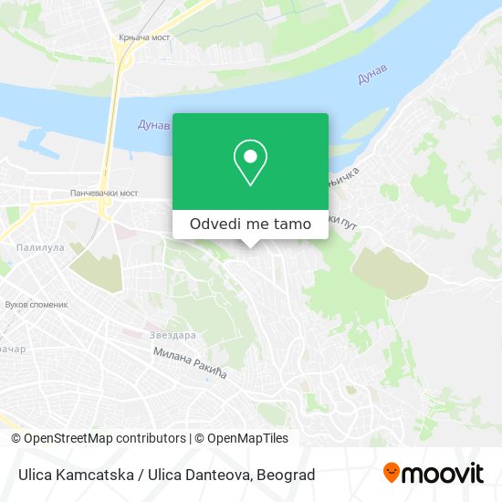 Ulica Kamcatska / Ulica Danteova mapa