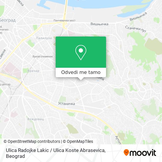 Ulica Radojke Lakic / Ulica Koste Abrasevica mapa