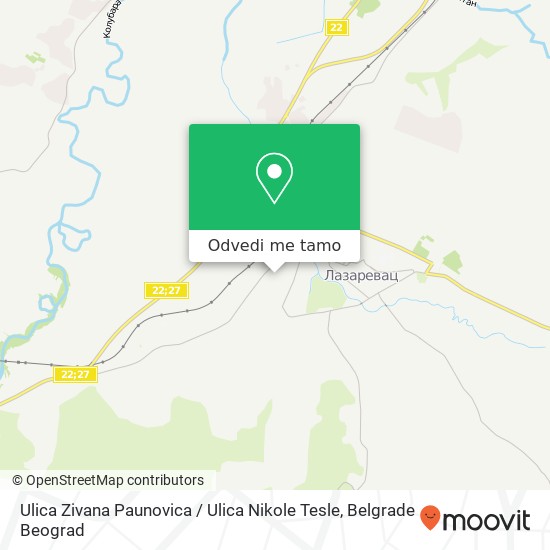 Ulica Zivana Paunovica / Ulica Nikole Tesle mapa