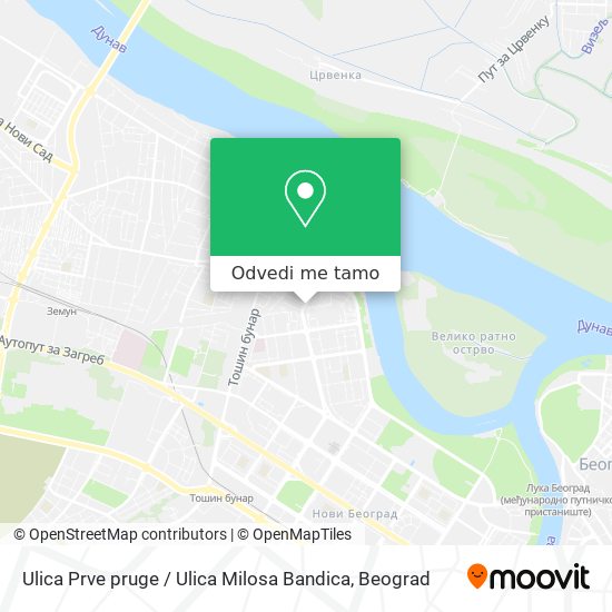 Ulica Prve pruge / Ulica Milosa Bandica mapa