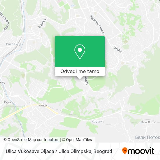 Ulica Vukosave Oljaca / Ulica Olimpska mapa