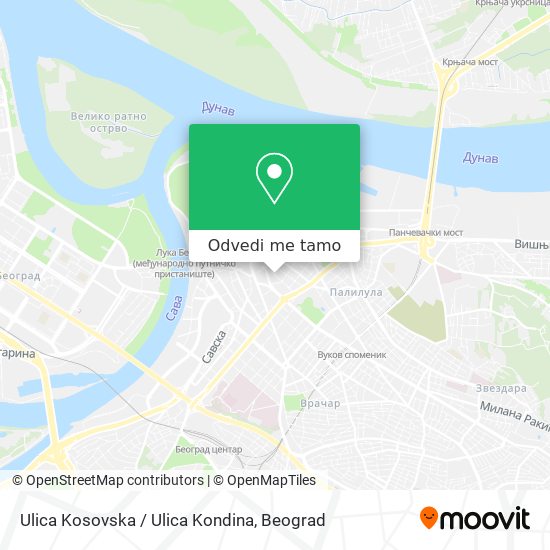 Ulica Kosovska / Ulica Kondina mapa