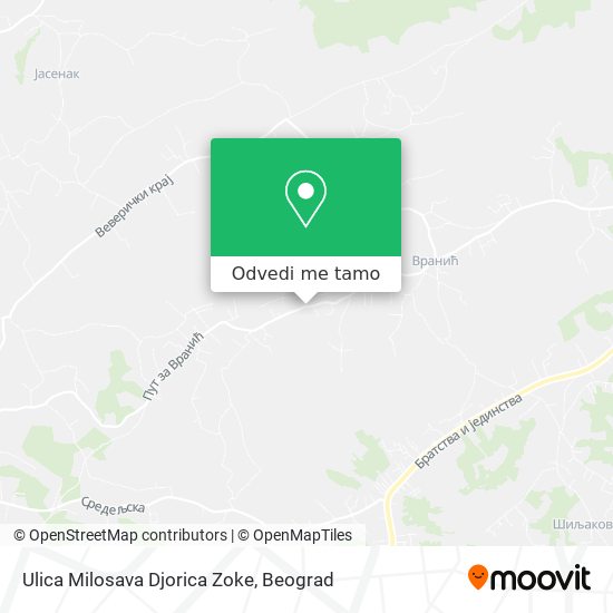 Ulica Milosava Djorica Zoke mapa