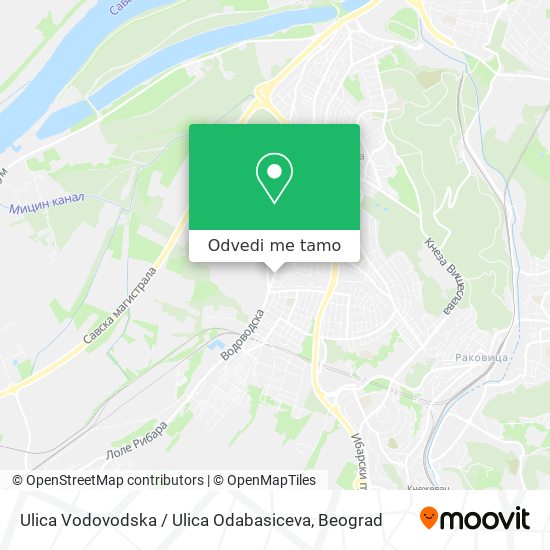Ulica Vodovodska / Ulica Odabasiceva mapa