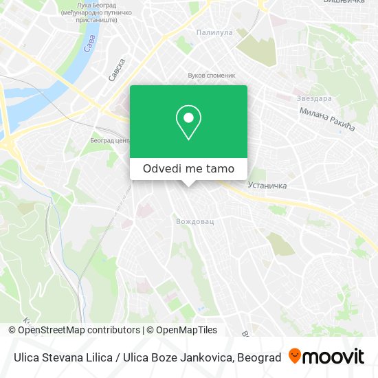 Ulica Stevana Lilica / Ulica Boze Jankovica mapa