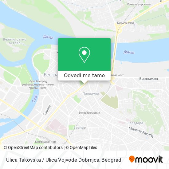 Ulica Takovska / Ulica Vojvode Dobrnjca mapa