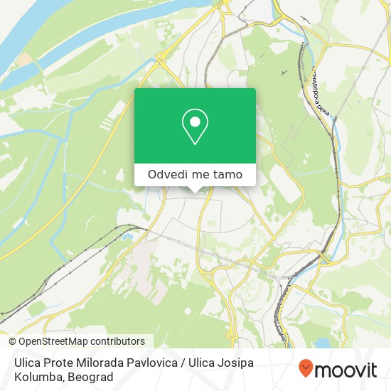 Ulica Prote Milorada Pavlovica / Ulica Josipa Kolumba mapa