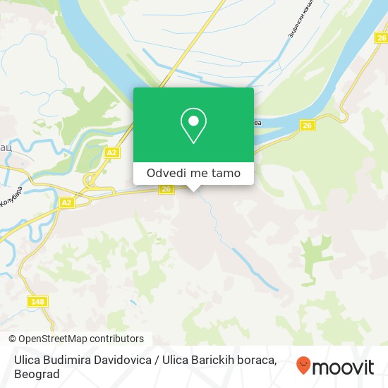 Ulica Budimira Davidovica / Ulica Barickih boraca mapa