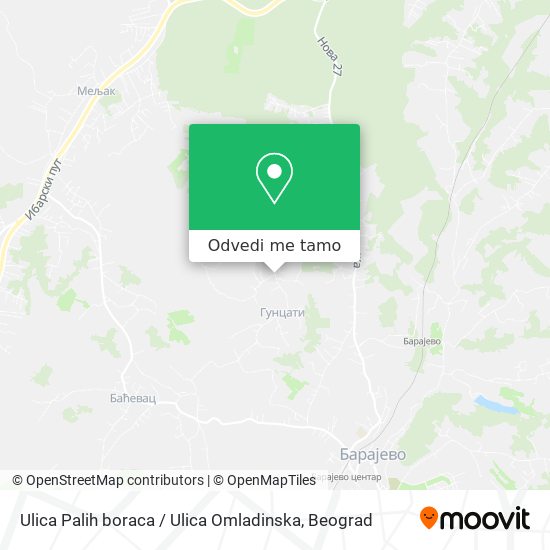 Ulica Palih boraca / Ulica Omladinska mapa