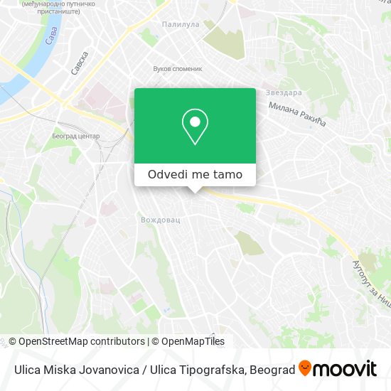 Ulica Miska Jovanovica / Ulica Tipografska mapa