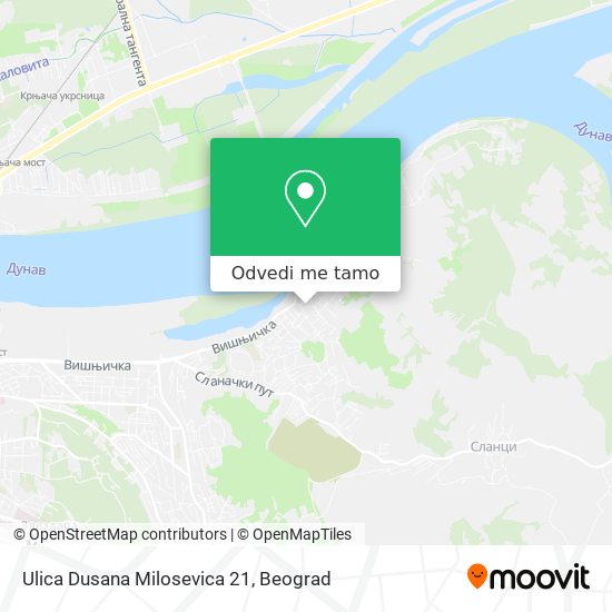 Ulica Dusana Milosevica 21 mapa