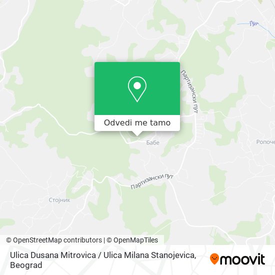 Ulica Dusana Mitrovica / Ulica Milana Stanojevica mapa