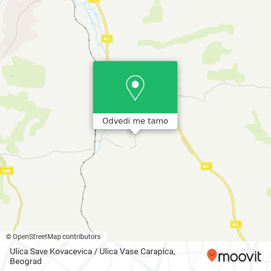 Ulica Save Kovacevica / Ulica Vase Carapica mapa