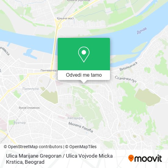 Ulica Marijane Gregoran / Ulica Vojvode Micka Krstica mapa