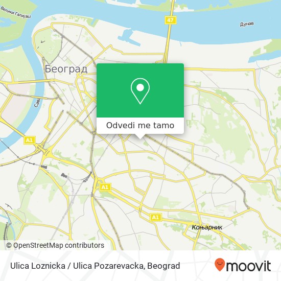 Ulica Loznicka / Ulica Pozarevacka mapa