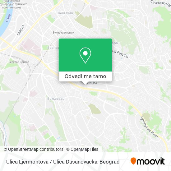 Ulica Ljermontova / Ulica Dusanovacka mapa