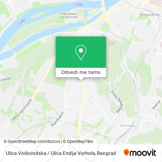 Ulica Vodovodska / Ulica Endija Vorhola mapa