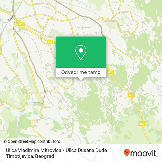 Ulica Vladimira Mitrovica / Ulica Dusana Dude Timotijevica mapa