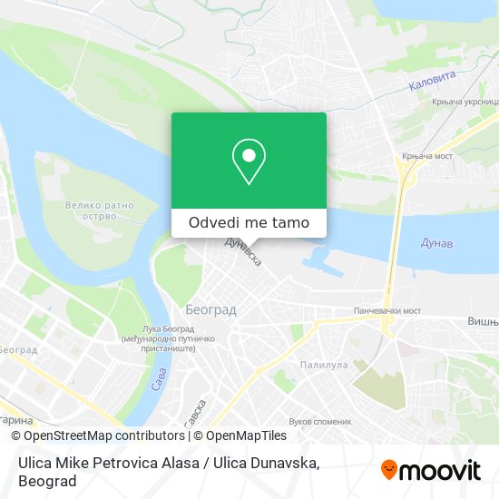 Ulica Mike Petrovica Alasa / Ulica Dunavska mapa
