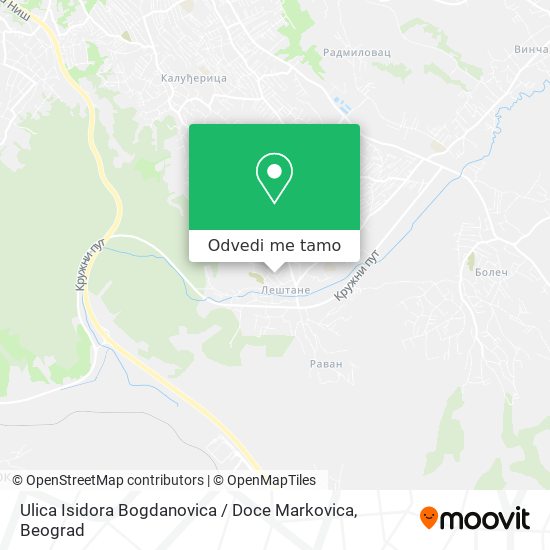 Ulica Isidora Bogdanovica / Doce Markovica mapa