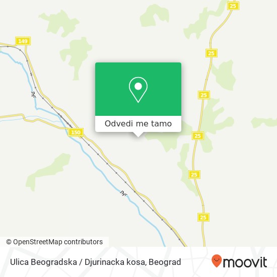 Ulica Beogradska / Djurinacka kosa mapa