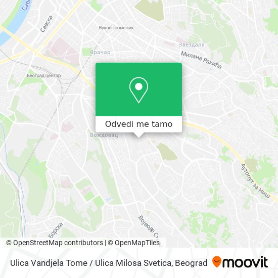 Ulica Vandjela Tome / Ulica Milosa Svetica mapa