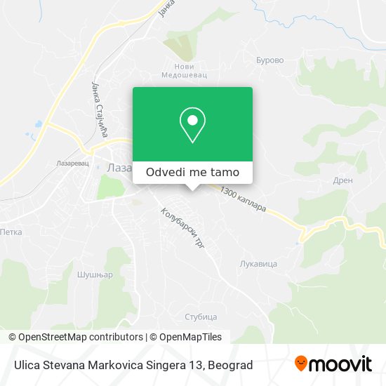 Ulica Stevana Markovica Singera 13 mapa