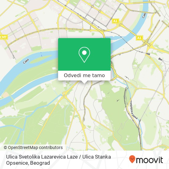 Ulica Svetolika Lazarevica Laze / Ulica Stanka Opsenice mapa