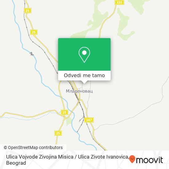 Ulica Vojvode Zivojina Misica / Ulica Zivote Ivanovica mapa