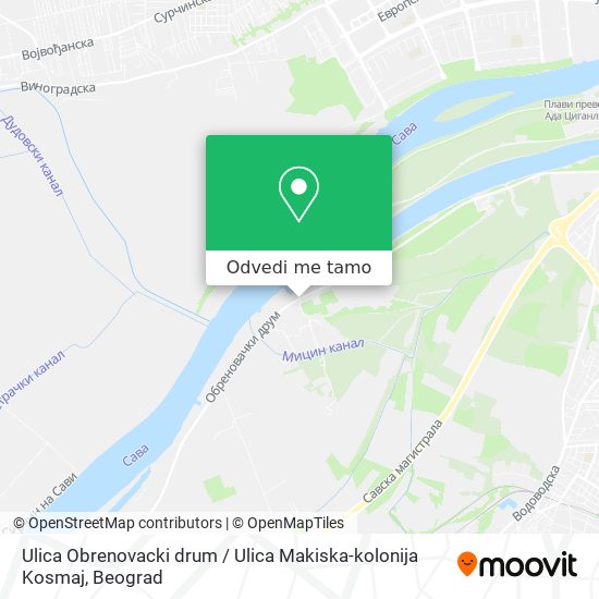 Ulica Obrenovacki drum / Ulica Makiska-kolonija Kosmaj mapa