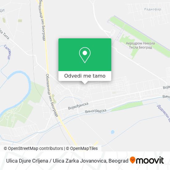 Ulica Djure Crljena / Ulica Zarka Jovanovica mapa