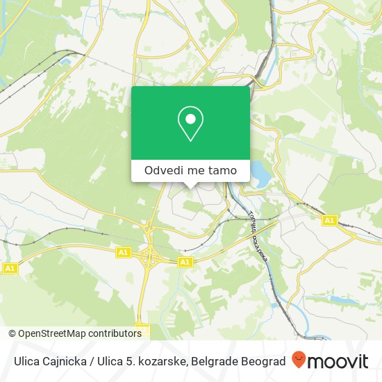 Ulica Cajnicka / Ulica 5. kozarske mapa