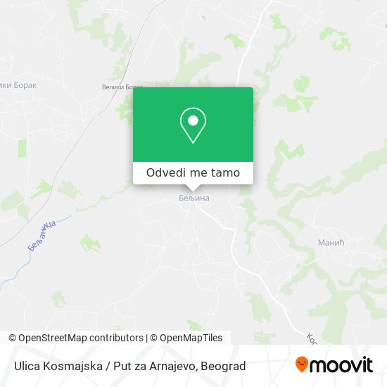 Ulica Kosmajska / Put za Arnajevo mapa