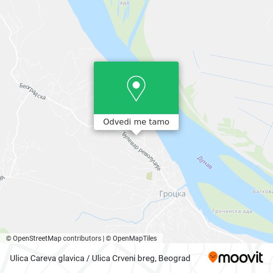 Ulica Careva glavica / Ulica Crveni breg mapa