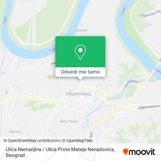 Ulica Nemanjina / Ulica Prote Mateje Nenadovica mapa