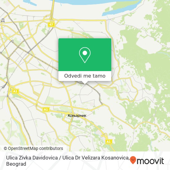 Ulica Zivka Davidovica / Ulica Dr Velizara Kosanovica mapa