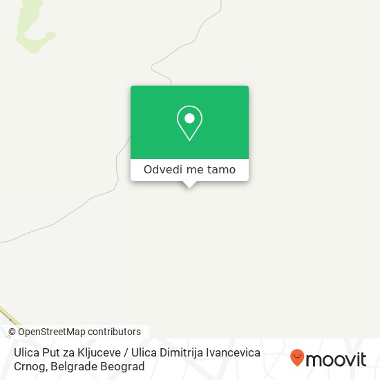 Ulica Put za Kljuceve / Ulica Dimitrija Ivancevica Crnog mapa