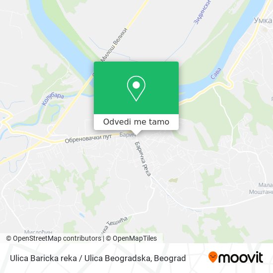 Ulica Baricka reka / Ulica Beogradska mapa