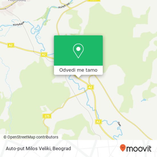 Auto-put Milos Veliki mapa