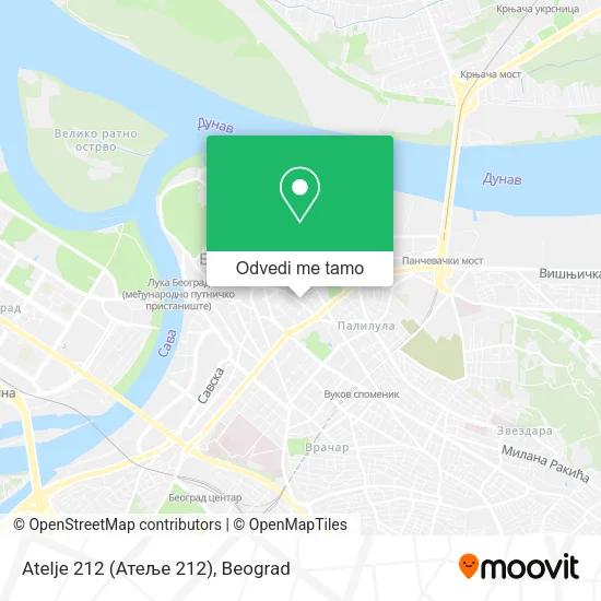 Atelje 212 (Атеље 212) mapa
