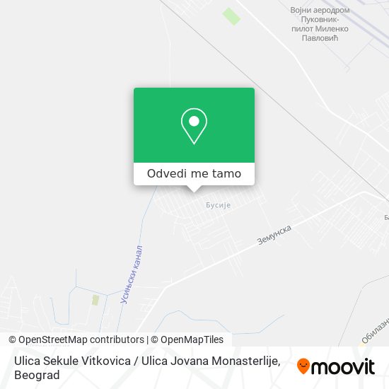 Ulica Sekule Vitkovica / Ulica Jovana Monasterlije mapa