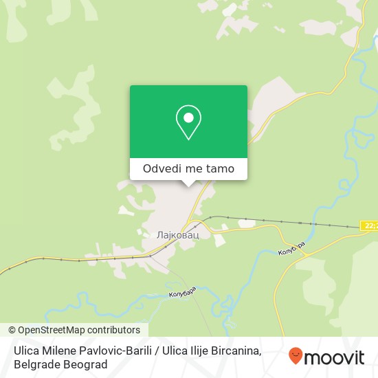 Ulica Milene Pavlovic-Barili / Ulica Ilije Bircanina mapa