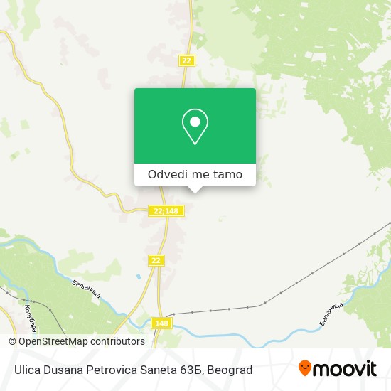 Ulica Dusana Petrovica Saneta 63Б mapa