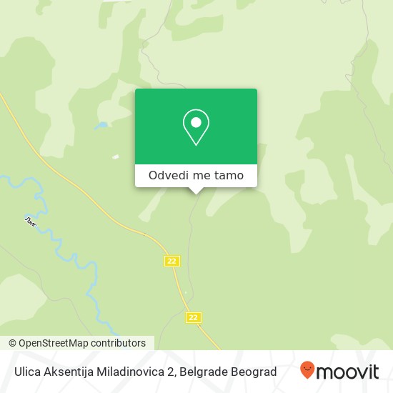 Ulica Aksentija Miladinovica 2 mapa