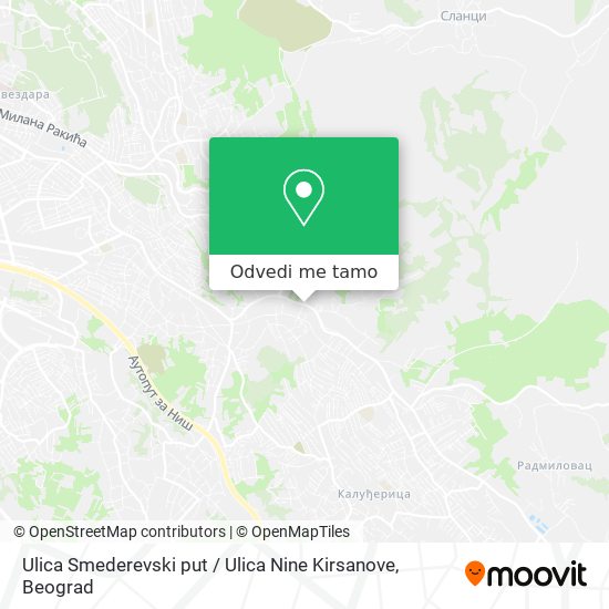 Ulica Smederevski put / Ulica Nine Kirsanove mapa