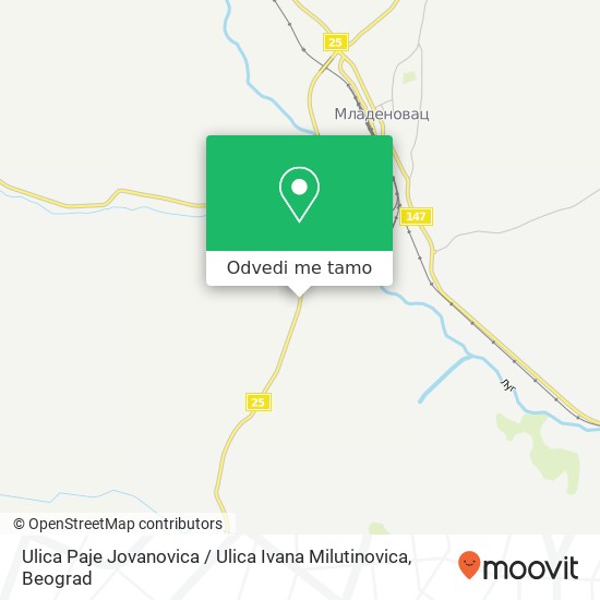 Ulica Paje Jovanovica / Ulica Ivana Milutinovica mapa