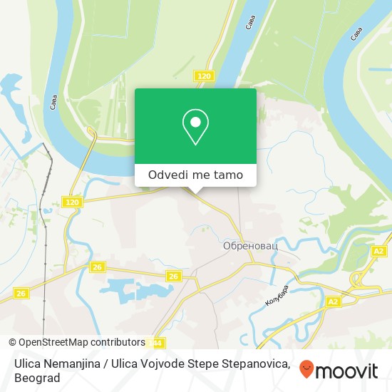 Ulica Nemanjina / Ulica Vojvode Stepe Stepanovica mapa