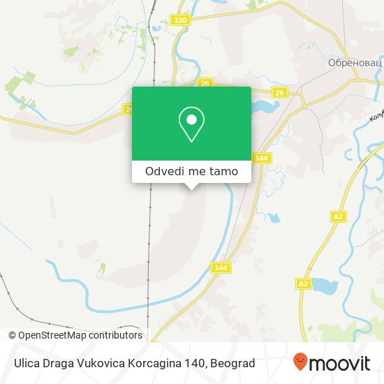 Ulica Draga Vukovica Korcagina 140 mapa