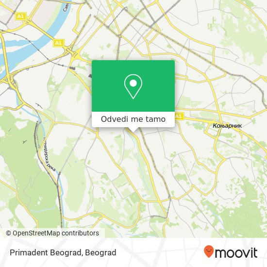 Primadent Beograd mapa