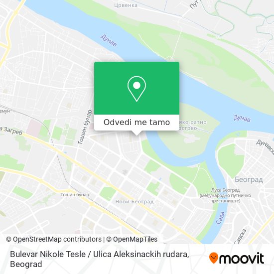 Bulevar Nikole Tesle / Ulica Aleksinackih rudara mapa